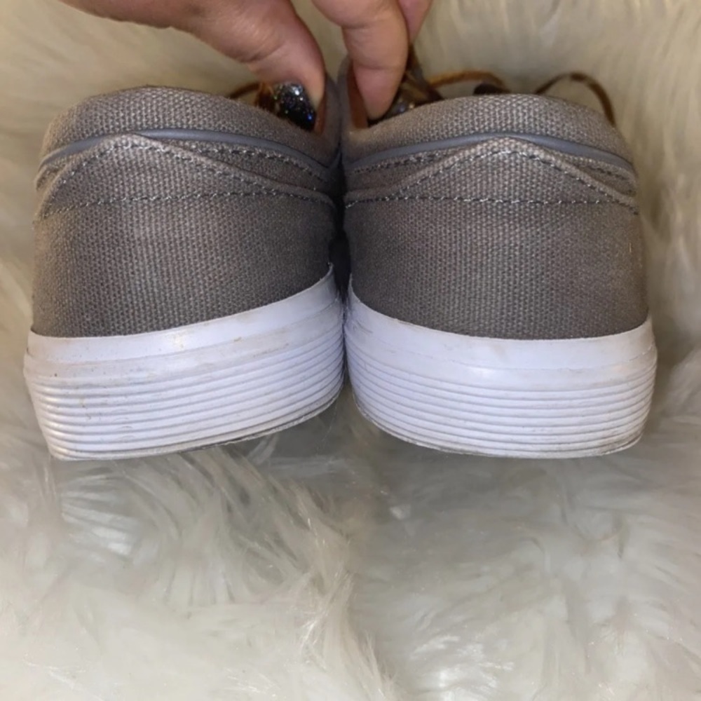 Polo Ralph Lauren Faxon Low Gray Canvas Sneakers Embroidered Pony Men’s Sz 10 D - Picture 6 of 12